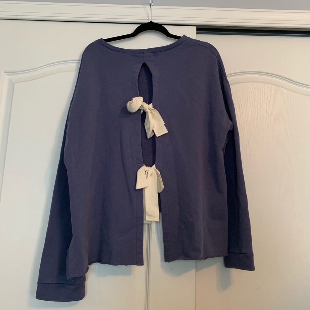 Bow Tie in Back Crewneck Top